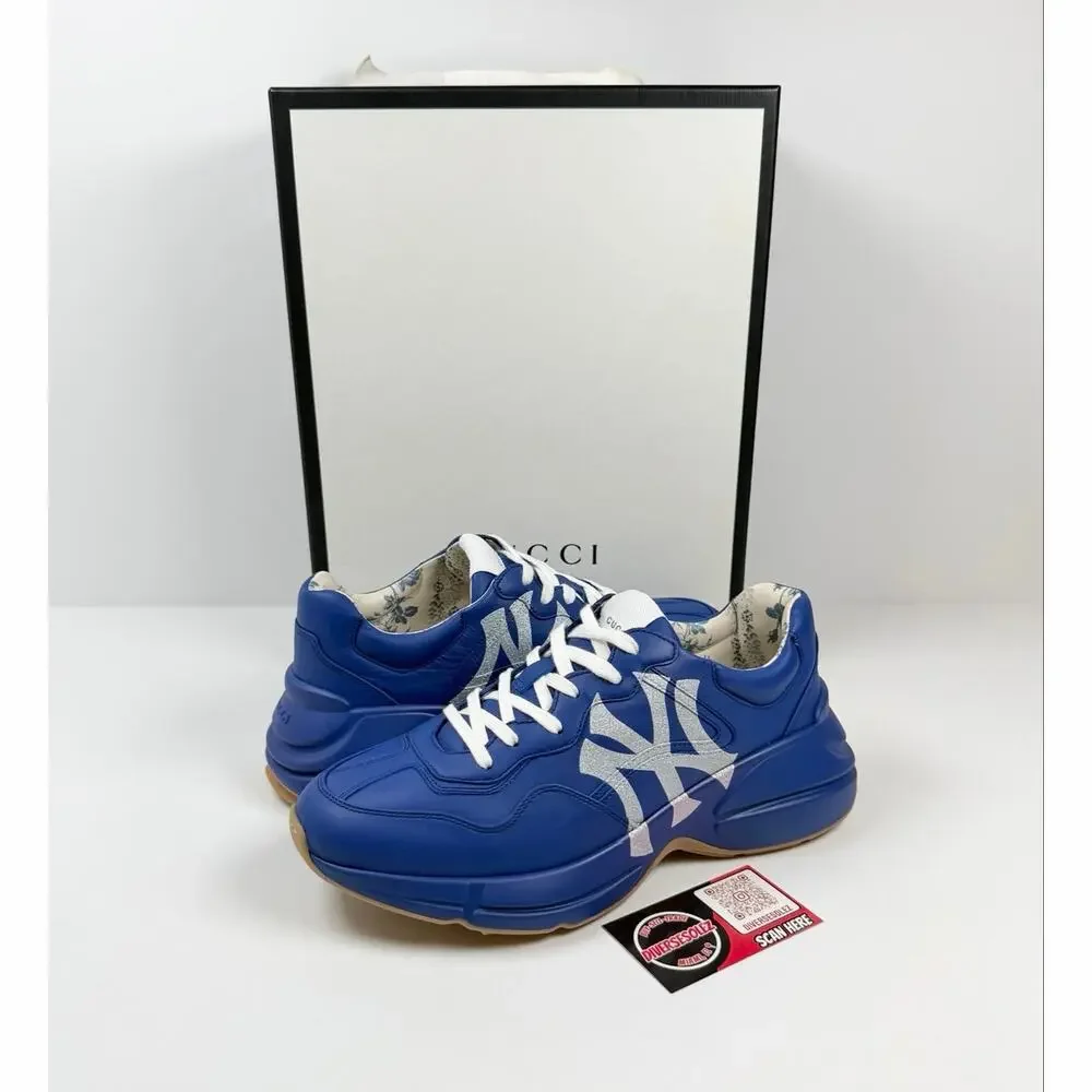 Size 8US - Gucci Rhyton NY Yankee Blue NEW